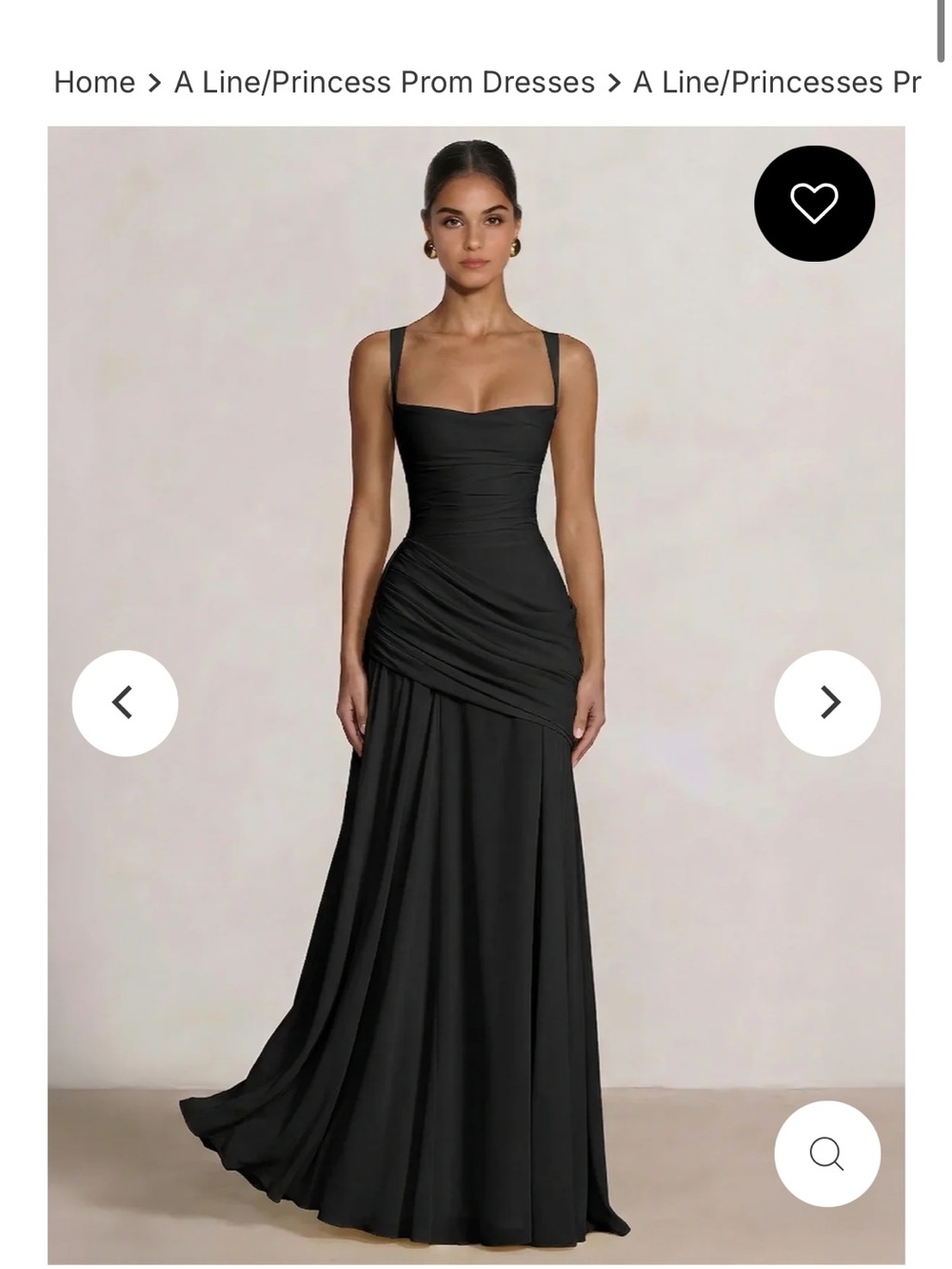 Elegant Black Square-Neck Evening Gown